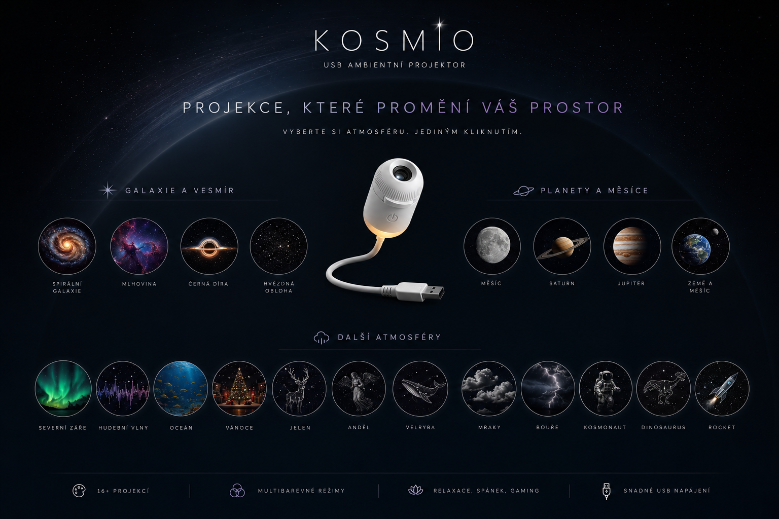Vesmírný projektor Kosmio™ Pro